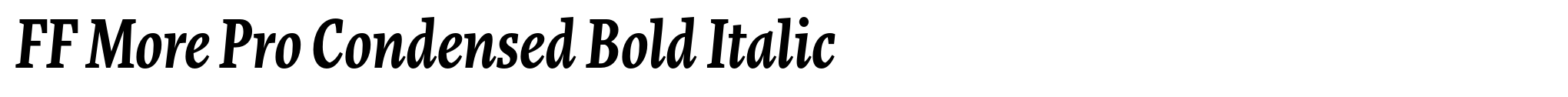 FF More Pro Condensed Bold Italic image